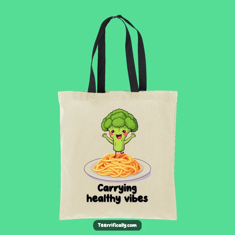 Funny Broccoli Spaghetti Dance Tote Bag - Carry Your Joyful Veggies Gift
