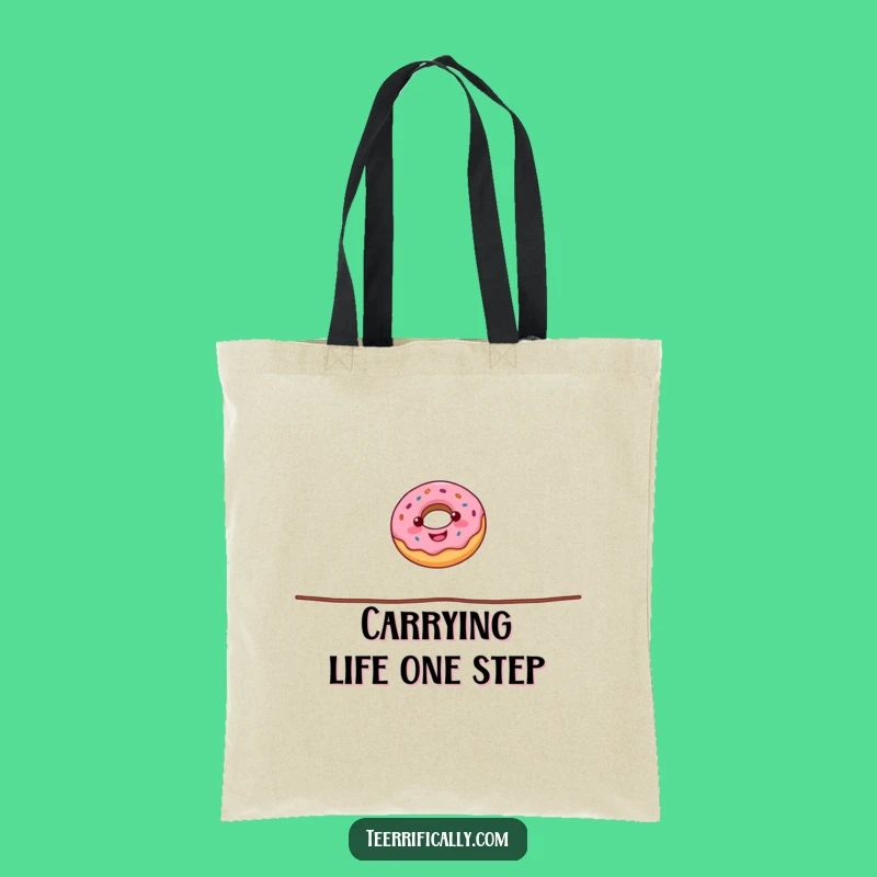 Funny Donut Tightrope Tote Bag: Carry Your Essentials with Circus-Inspired Whimsy