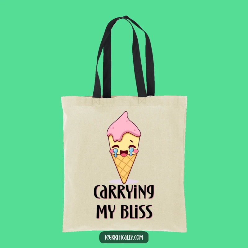 Funny Ice Cream Tote Bag: Carry Sweetness with Tearful Joyful Style