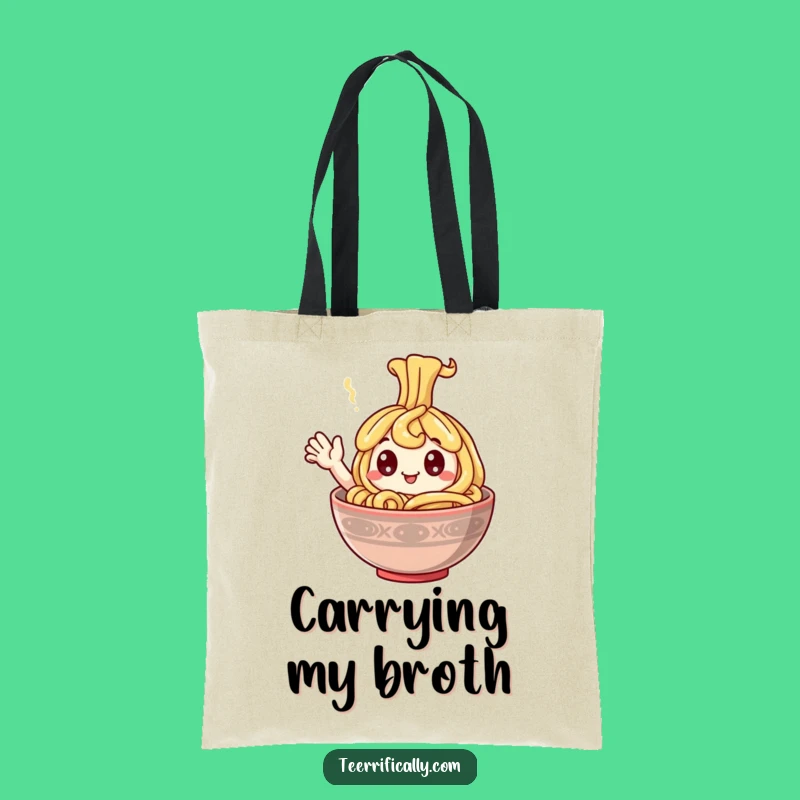 Funny Happy Noodle Tote Bag - Carry Your Waving Smiles
