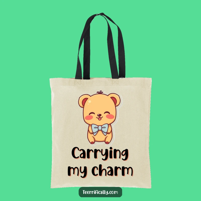 Funny Shy Hot Dog Tote Bag - Stylish Adorable Character with Bowtie Blushing, Eco-Friendly