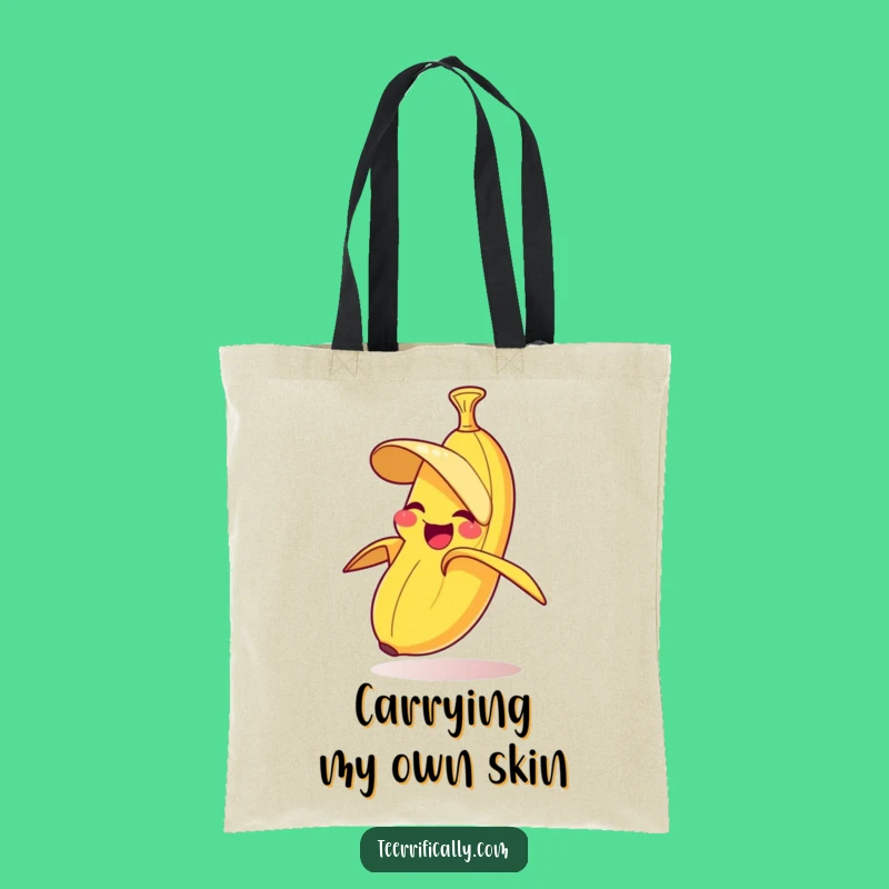 Funny Banana Peeling Tote Bag - Hilarious Fruit Groceries Carryall