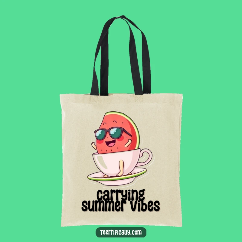 Funny Watermelon Surfing Tote Bag: Carry Your Summer Smiles
