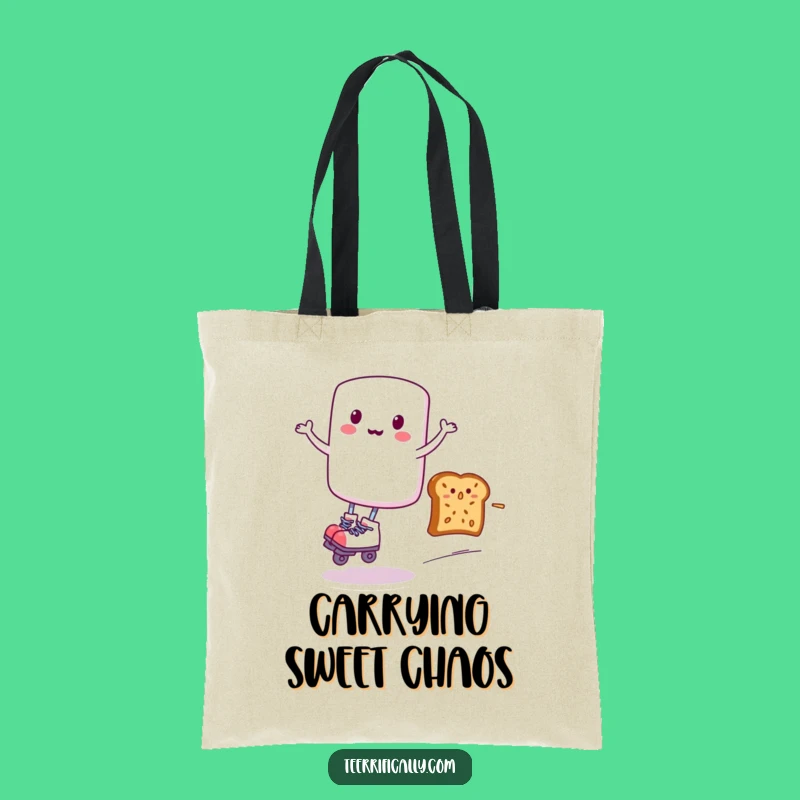Funny Marshmallow Roller Skater Tote Bag - Haul Your Laughs in Style!