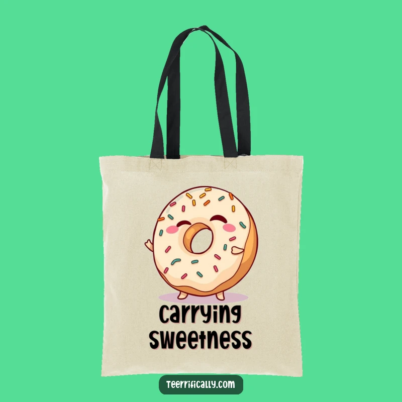 Funny Winking Donut Tote Bag - Carry Your Sweetness & Smiles
