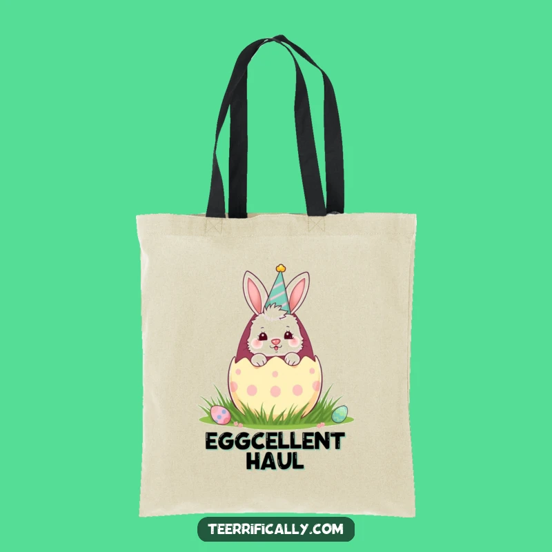 Funny Bunny Easter Tote Bag: Egg Surprise, Perfect Carryall Gift!
