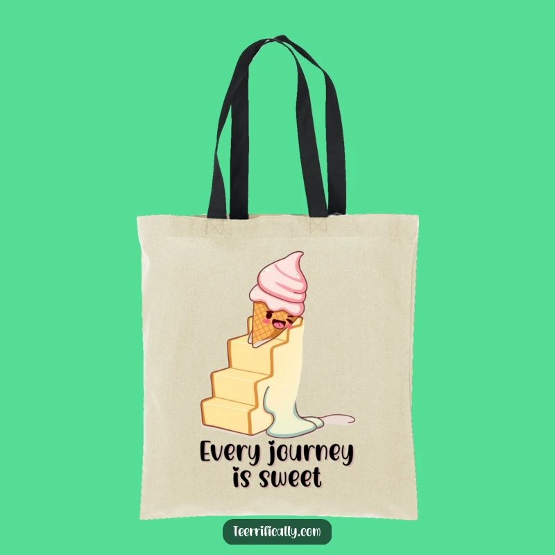 Funny Melting Ice Cream Toast Staircase Tote Bag - Stylish & Humorous Carry-all Gift