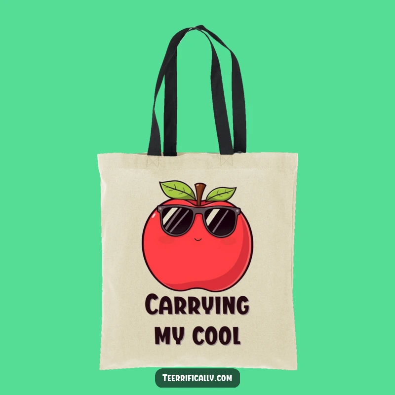 Funny Apple Tote Bag: Hilarious Gift for Cool Carriers