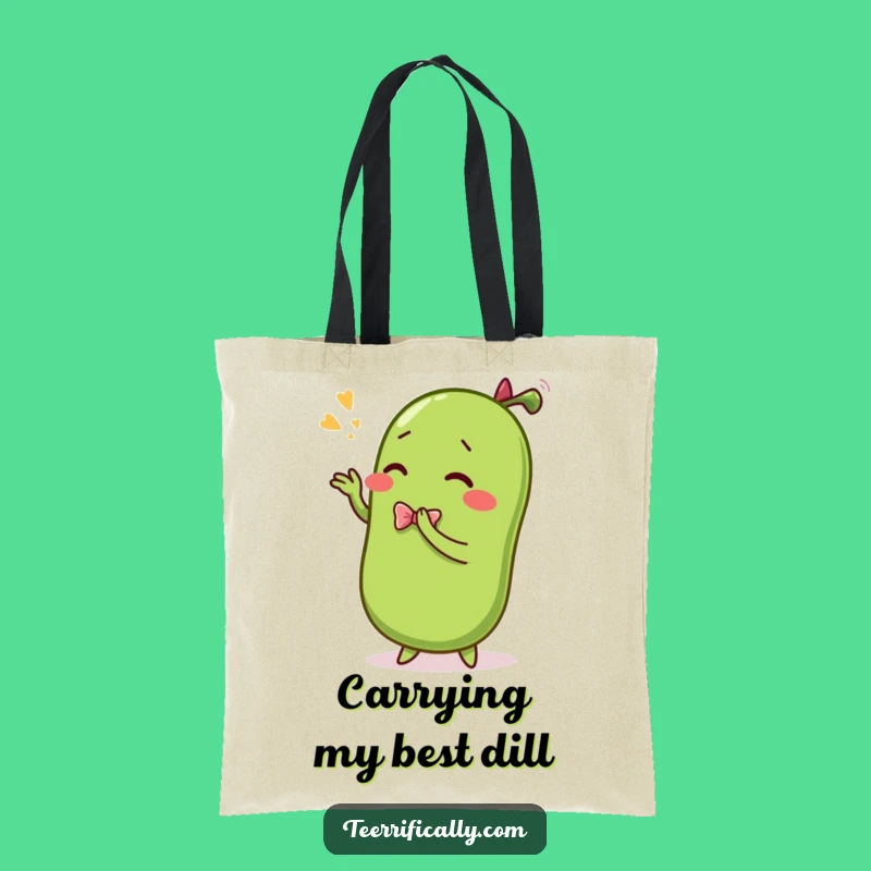 Funny Pickle Bowing Tote Bag - Stylish and Hilarious Comedic Accessory, Great Funny Gift