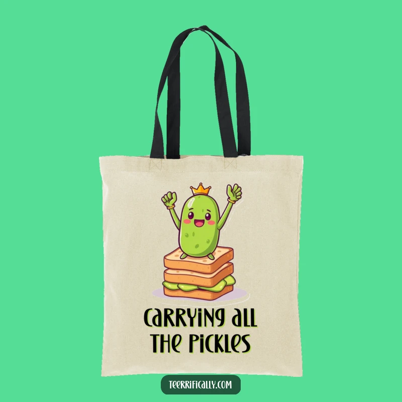 Funny Pickle Toast Hero Tote Bag: Carry Your Essentials with Brunchy Boldness