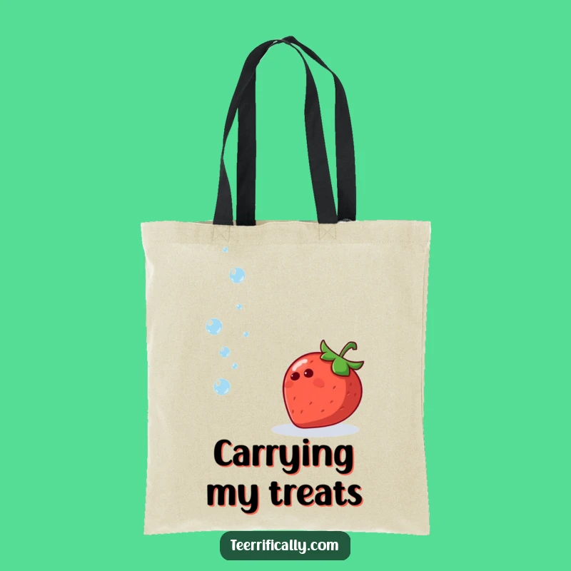 Funny Tote Bag: Strawberry's Juggling Act, Fruity Carryall, Perfect Gift