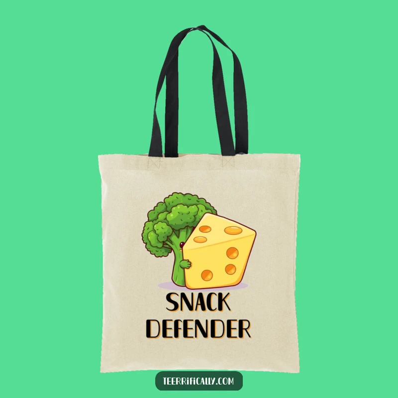 Funny Veggie Tote Bag: Shy Broccoli Cheese Art, Perfect Humorous Gift