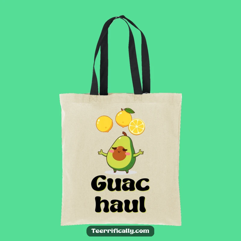 Funny Avocado Lemon Juggling Tote Bag - Determined Carryall