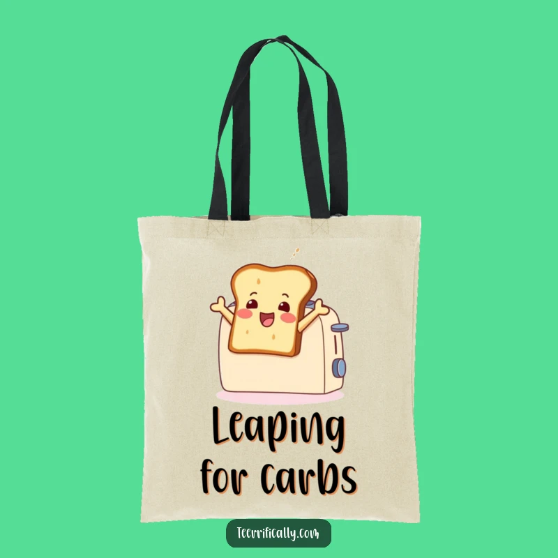 Funny Toast Leaping Tote Bag: Carry Your Fun with this Playful Breakfast Design