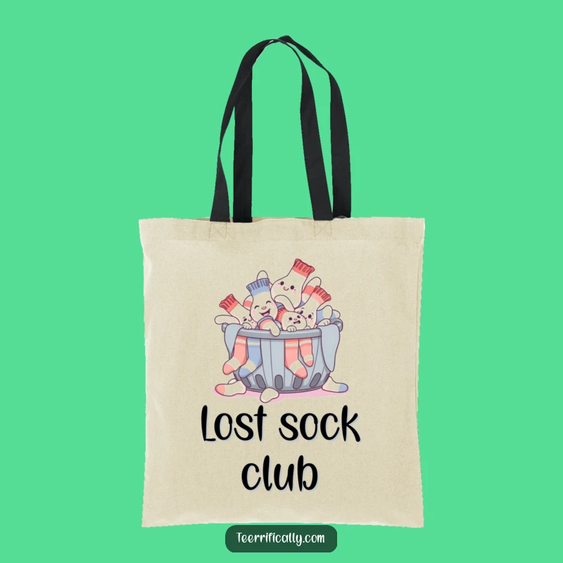 Funny Sock Tote Bag: Laundry Basket Escape Art, Perfect Humorous Gift